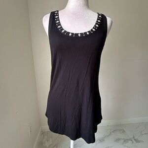 Candie’s Y2K Black Embellished Scoop Neck Sleeveless and Racerback Top, Size M